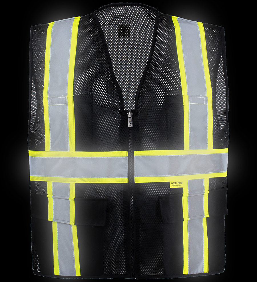Professional Black Mesh Safety Vest MP40BK
